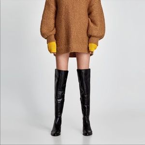 Over the knee black boots